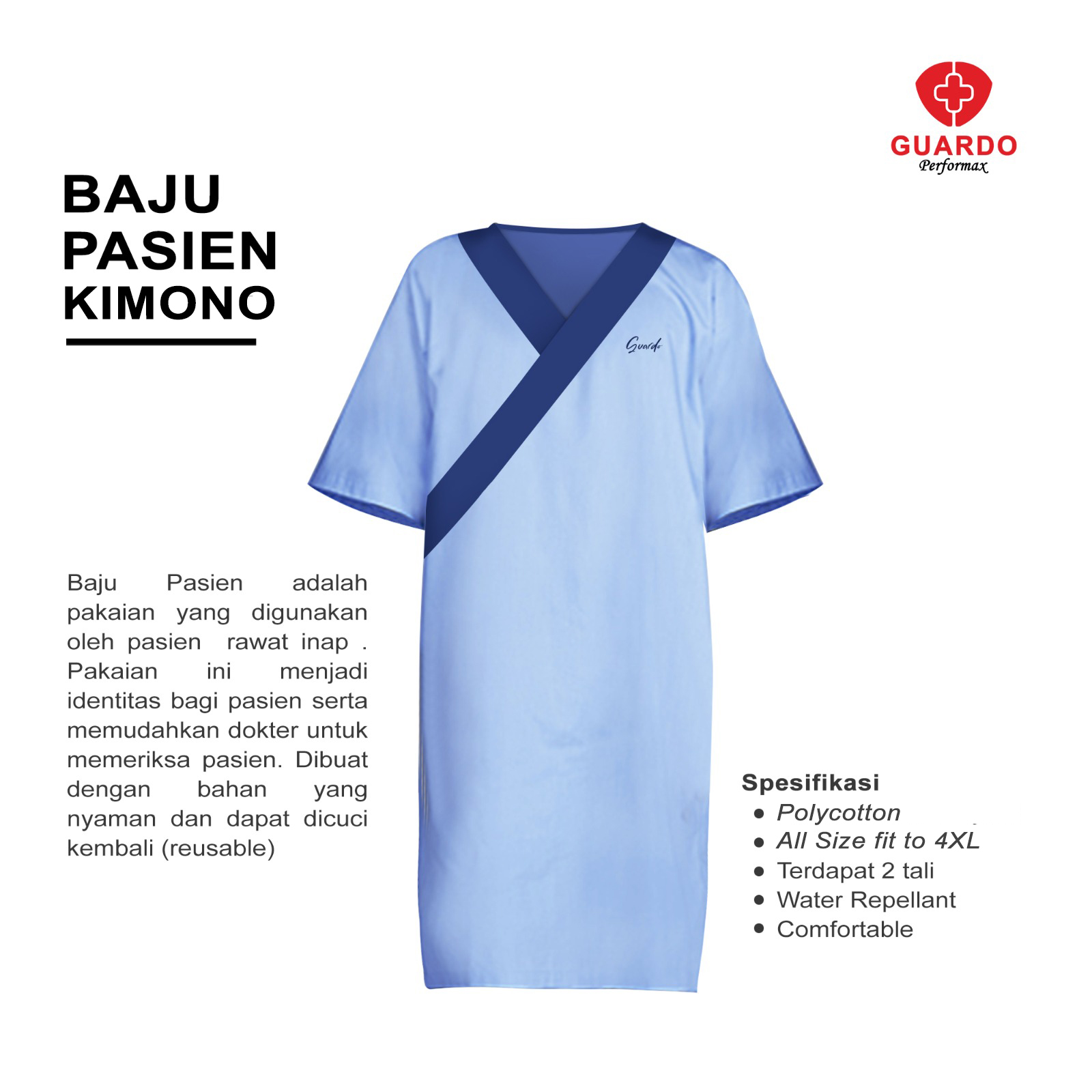 BAJU PASIEN KIMONO POLYVISCOSE DEWASA