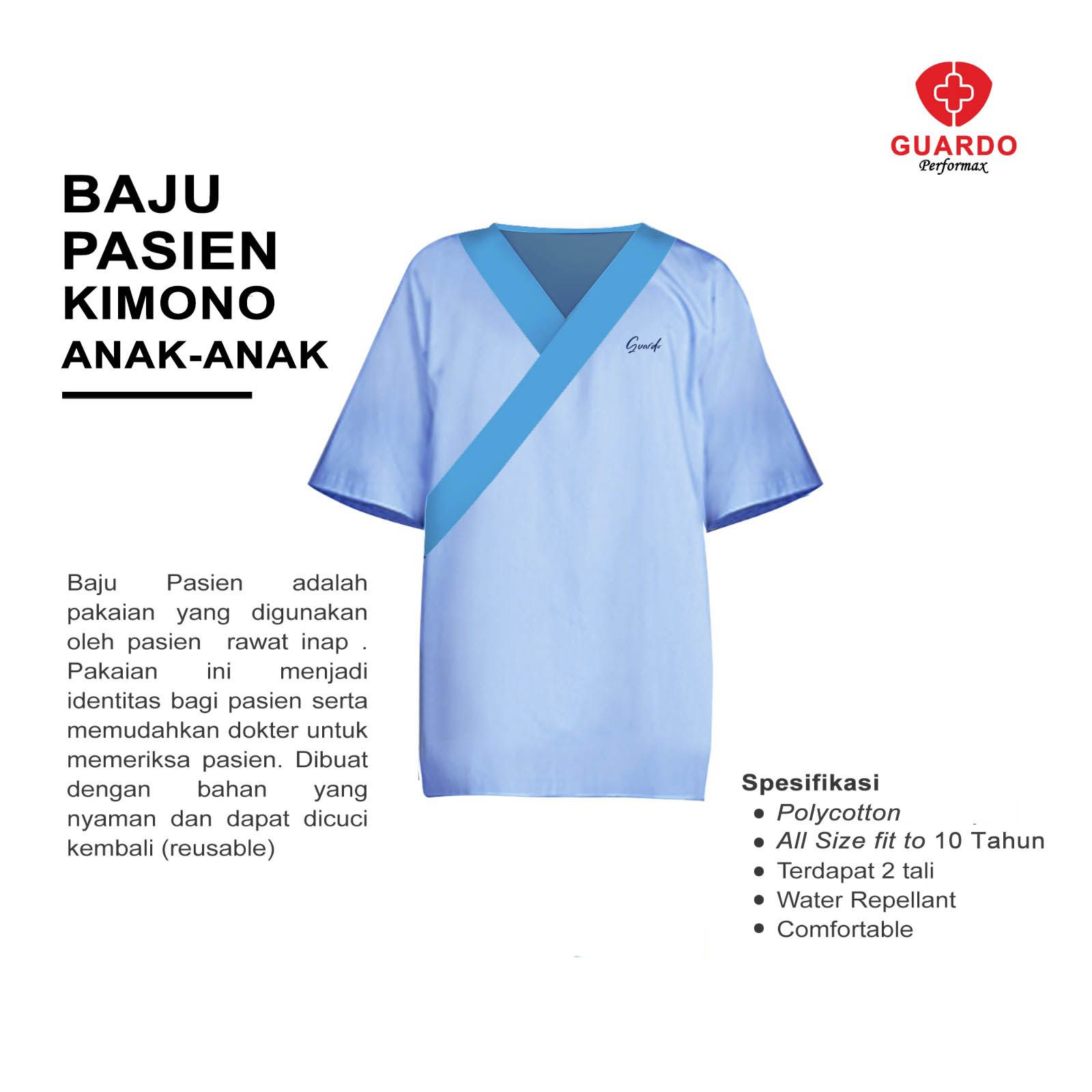 BAJU PASIEN KIMONO POLYVISCOSE ANAK-ANAK